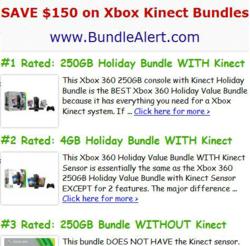 Deals on Xbox 360 Kinect Holiday Bundles